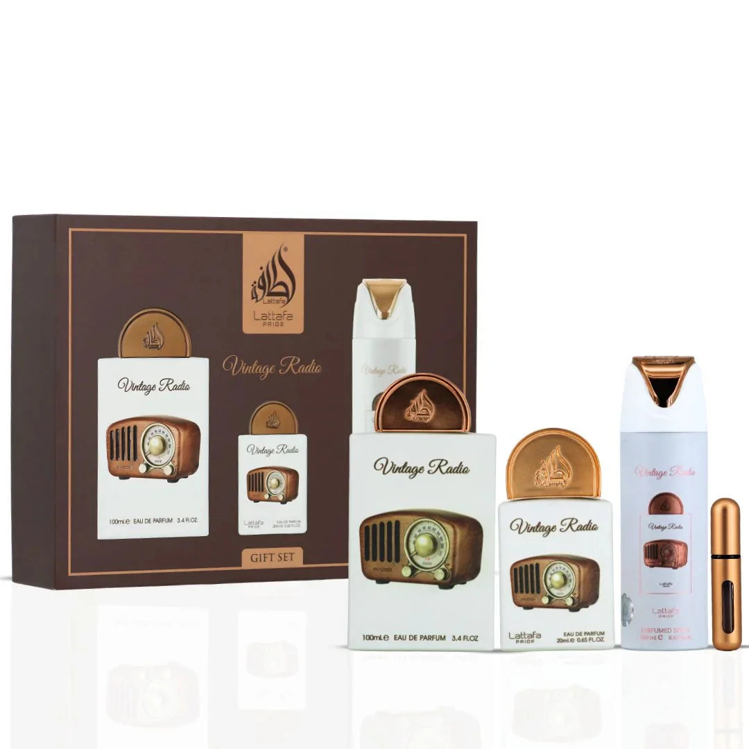 SET RADIO VINTAGE BY LATTAFA 3 PZA 100 ML BL 20 ML /DES 200