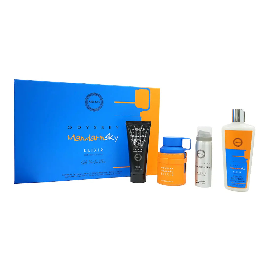 SET ODYSSEY SKY MANDARIN ELIXIR BY ARMAF 4 PZA MEN