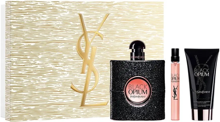 Set Black Opium By Ysl 3 Pza 90 Ml/ Bl 10 Ml/ Lispstick