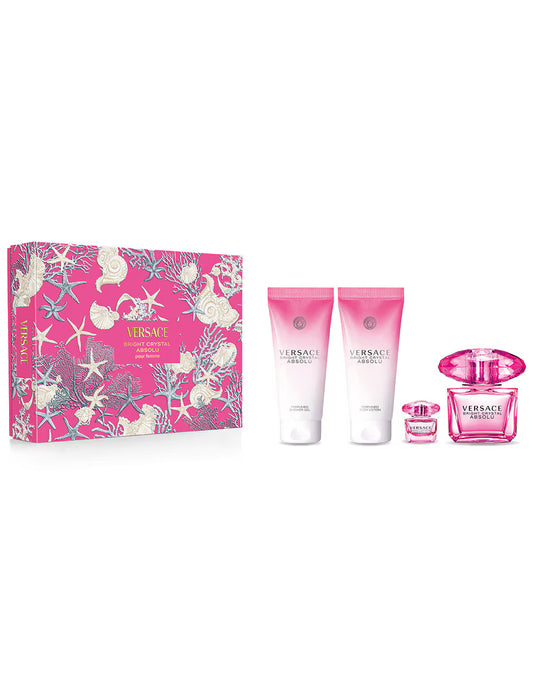 SET BRIGHT CRYSTAL ABSOLU BY VERSACE 4 PZA BL/ SG/ BL DAMA