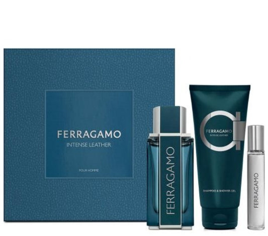 Set Intense Leather By Ferragamo 3 Pzas Bl 15Ml/Sg Men