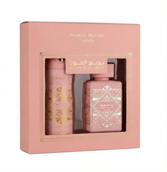 SET NOBLE BLUSH BY LATTAFA 100ML / DES EDP WOMAN