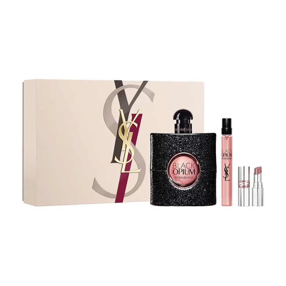Set Black Opium By Ysl 3 Pza 90 Ml/ Bl 10 Ml/ Lispstick
