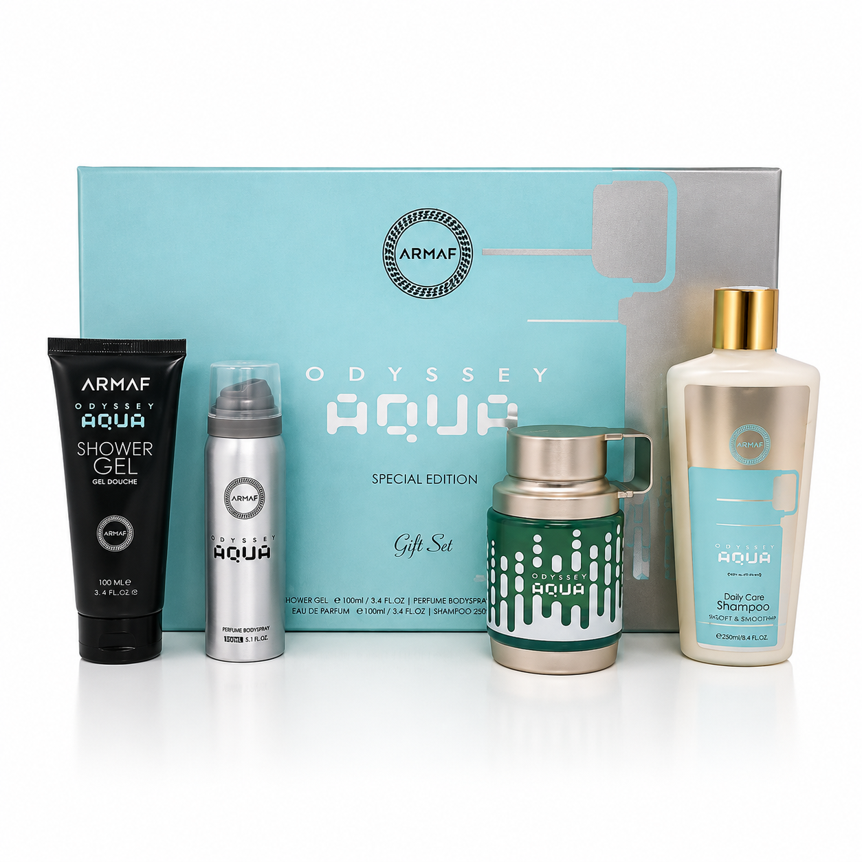 Set Odyssey Aqua By Armaf 4pzas EDP Men