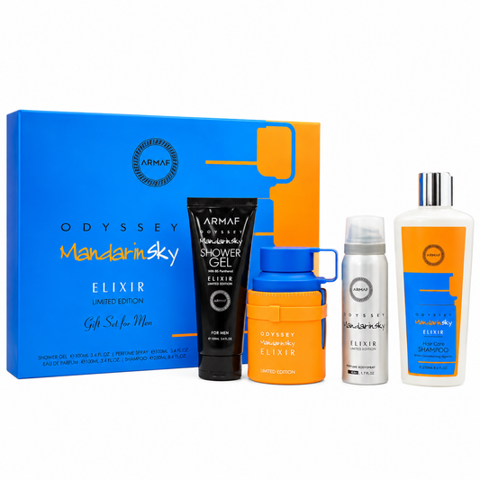Set Odyssey Sky Mandarín Elixir Armaf 4 pza Caballero