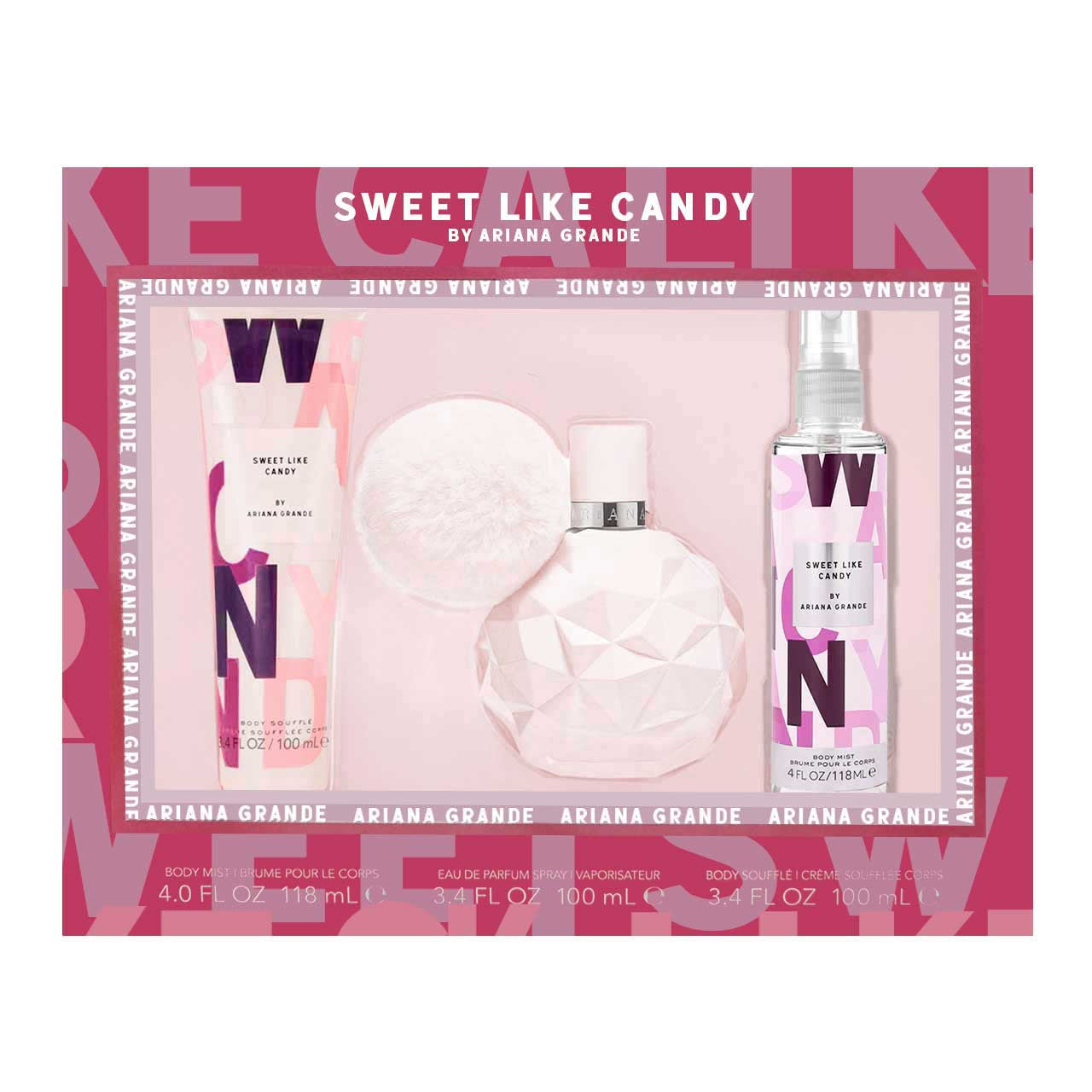 SET SWEET LIKE CANDY BY ARIANA GRANDE 3 PZA BM/ BS 100 M EDP