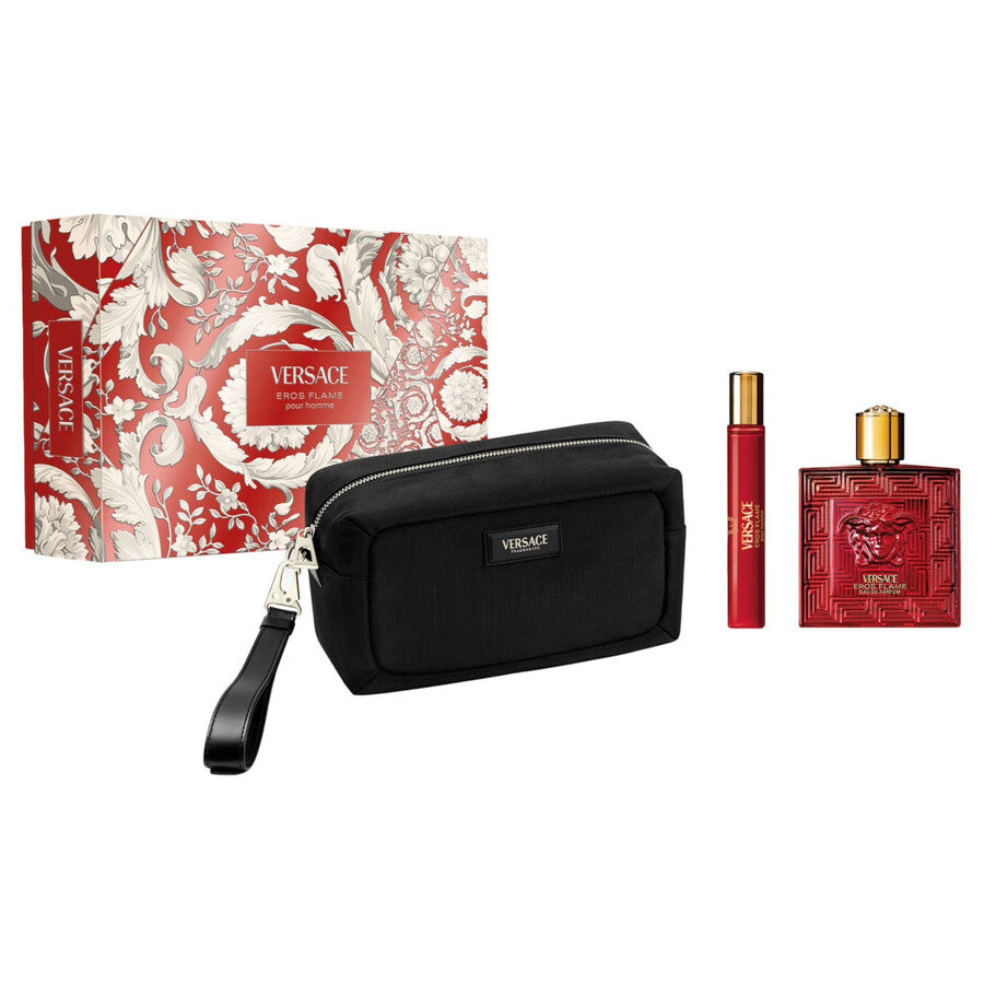 Set Eros Flame By Versace 3pza BL/ SOB 100ml EDP