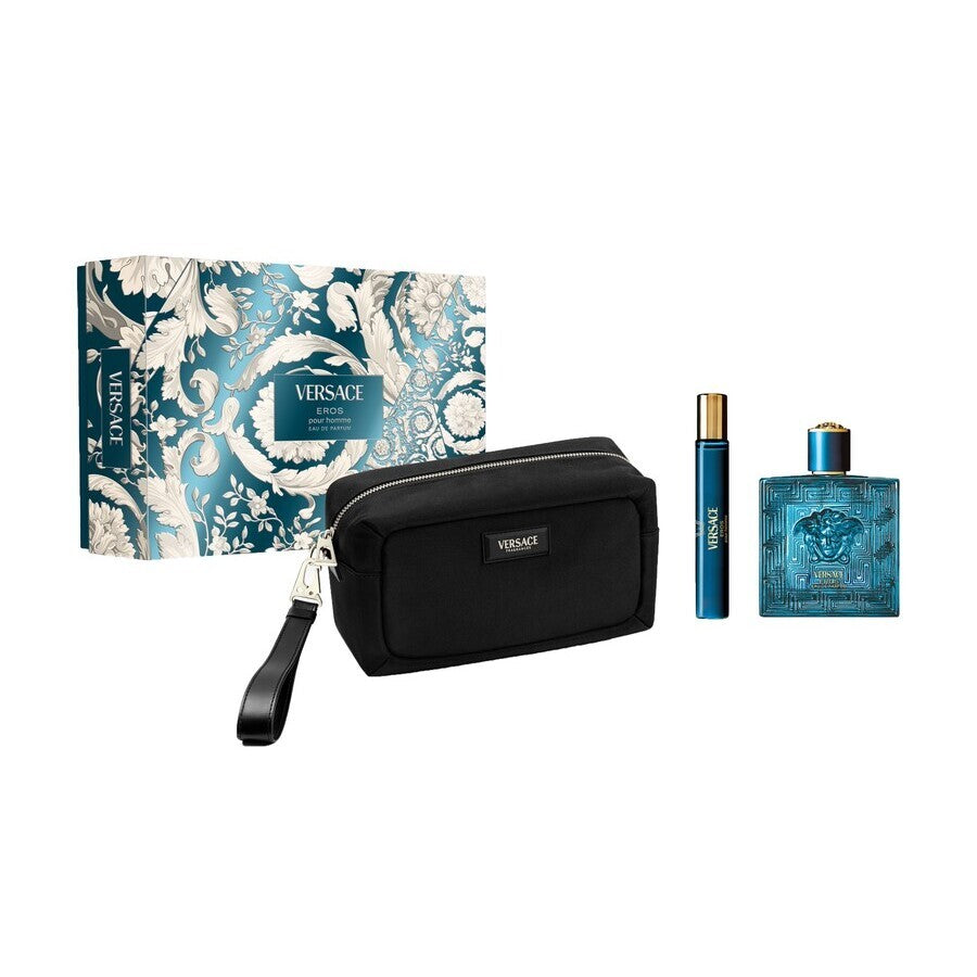Set Eros By Versace 3 Pza /Bl/ Sob Edp Men